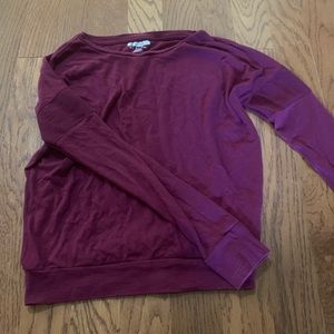 Purple long sleeved shirt